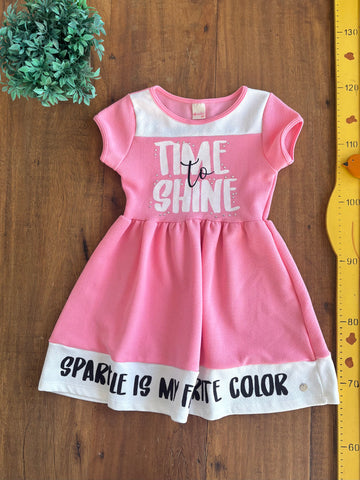 Vestido Color Girl Infantil Rosa TAM 4 Anos