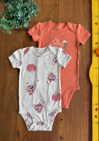 Conjunto Body Carter’s Bebê Flores Novo TAM 18 Meses