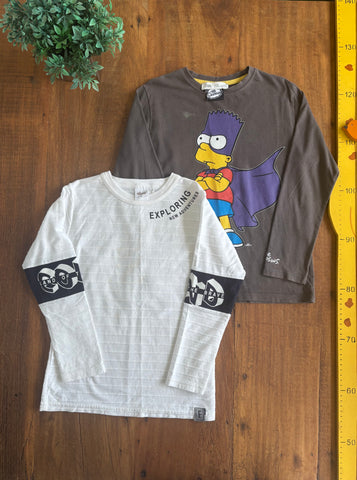 Kit 2 Camisetas Simpsons e Branca Zara TAM 6 Anos