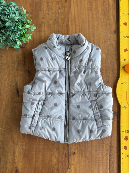 Colete Infantil Puffer Fuzarka Cinza Bolas TAM 4 Anos