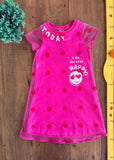 Vestido Momi Infantil Rosa Tule Bordado TAM 6 Anos
