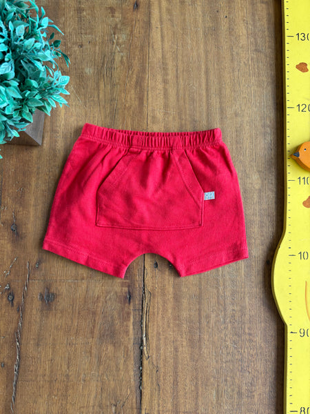 Shorts Malha Vermelho Have Fun TAM 3 Meses