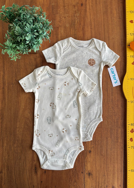 Conjunto Body Carter’s Bebê Milk Novo TAM 12 Meses