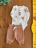 Conjunto Body Raposa e Calca Algodao Carter's TAM Recem-Nascido