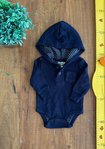 Body Bebê Oshkosh Gorro TAM 3 Meses