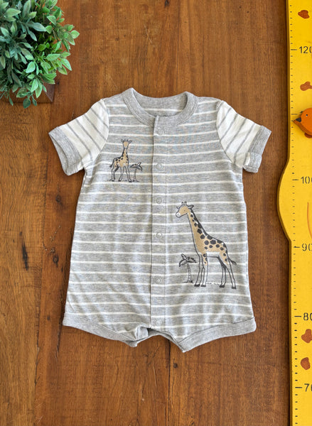 Romper Bebe Carter's Girafa Cinza TAM 3 Meses