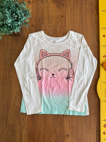 Camiseta Pijama Infantil Gatinha Fuzarka tam 7/8 Anos