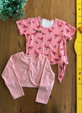 Kit Camiseta Flamingo e Cardigan Baby Club TAM 4 Anos