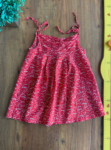 Vestido Basic For Kids Pássaros Vermelho Bebe TAM 2 Anos