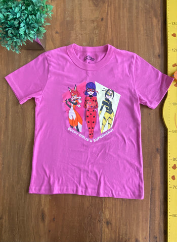 Camiseta Miraculous Rosa TAM 10 Anos