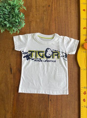 Camiseta Tigor T Tigre Novo com Etiquetas  Branca TAM 9 a 12 Meses GB