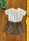 Conjunto Infantil Upiá Camisa e Shorts Veludo Cotelê TAM G