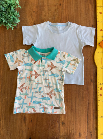 Kit Polo e Camiseta Kamylus Aviões TAM 3 Anos