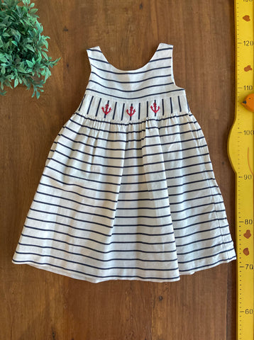 Vestido Empório Baby Marinheiro Linho | Usado | Bebe TAM 1 Ano