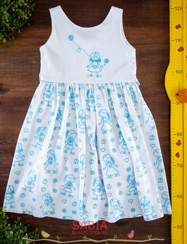 Vestido Algodão Bonequinhas TAM 6 Anos