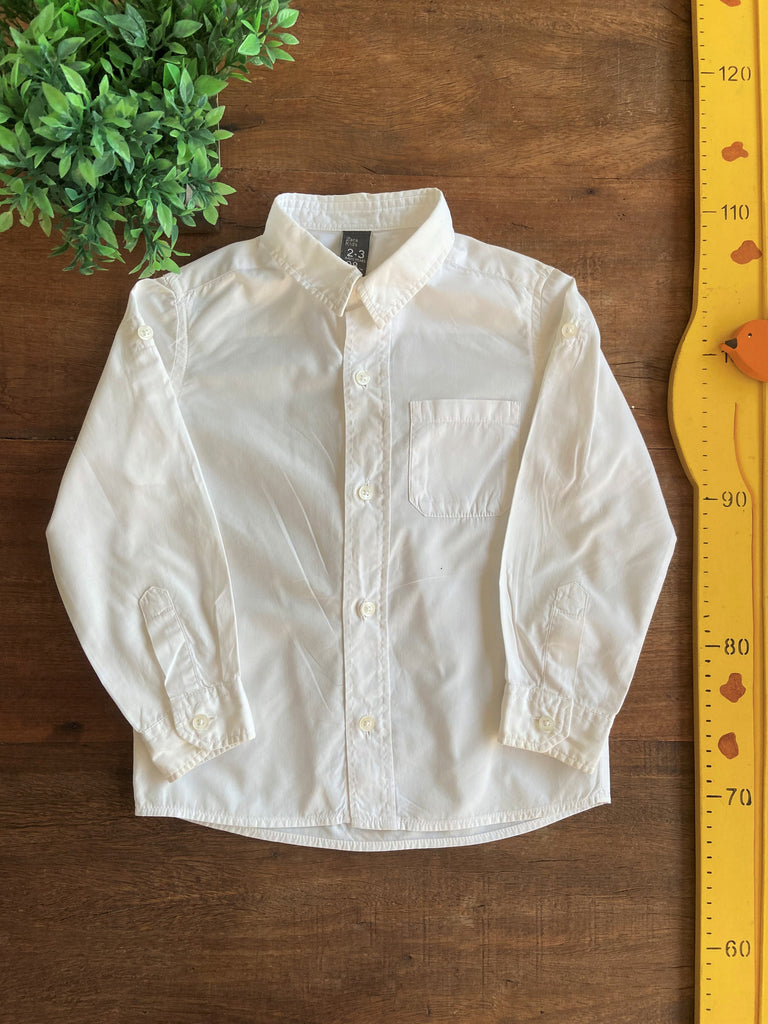 Camisa Social Branca Zara TAM 2-3 – Sabia Brecho Infantil