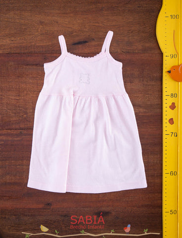 Vestido Bebe Teddy Boom Rosa Regata TAM 3 Meses