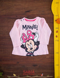 Camiseta Rosa Minnie Manga Longa TAM 6 Meses