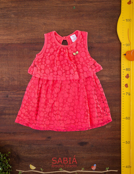 Vestido Bebe Regata Coral | Usado TAM 9/12 Meses
