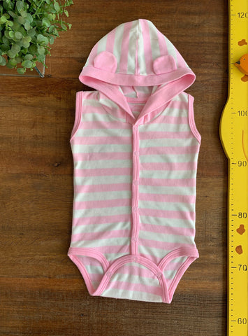 Body Rosa Gorro  Bebe Básico TAM 9 a 12 Meses