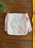 Porta Fraldas de Parede Rosa e Branco TAM 38 cm X 35 cm