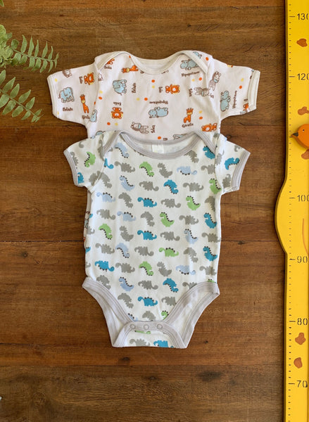 Kit 2 Bodies Dinossauro e Girafa Baby Gear TAM 6/9 Meses