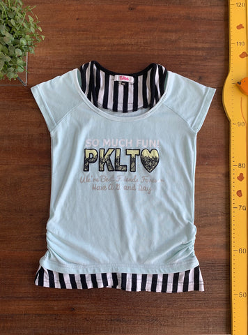 Camiseta Verde e Preta Pinklatte TAM 10 Anos
