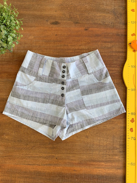 Shorts Linho Azul e Cinza Lilly Sarti TAM 38 (P)