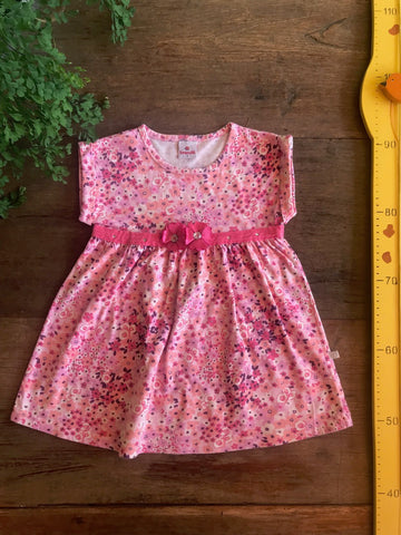 Vestido Infantil Florido Rosa | Usado TAM 3 Anos