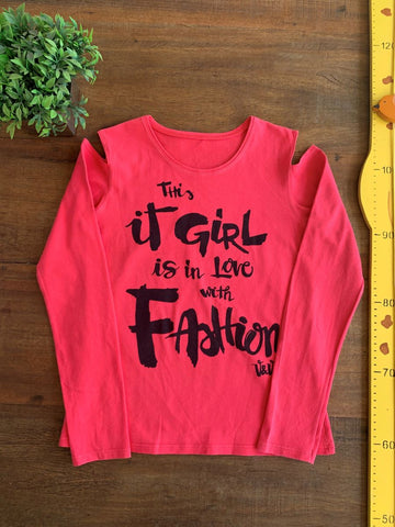 Camiseta Manga Longa Pink It Girl TAM 10/11 Anos