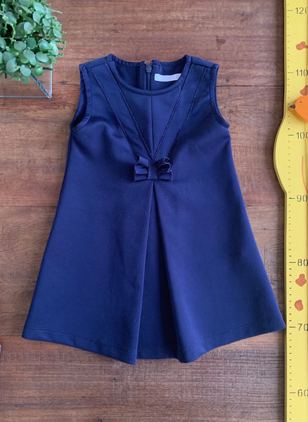 Vestido  Azul Marinho Laço Silmara | Usado TAM 1 Ano