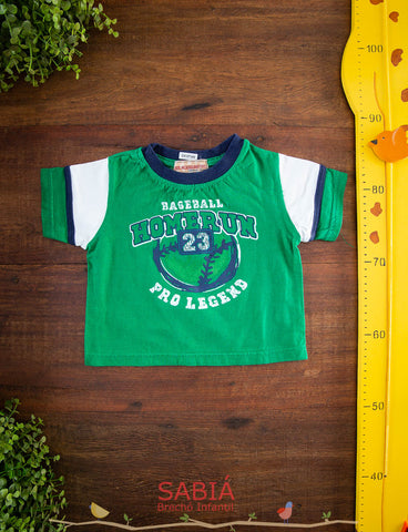 Camiseta Verde Estampada Headquarters TAM 12 Meses