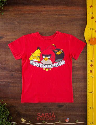 Camiseta Vermelha Angry Birds TAM 4 Anos