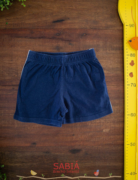 Shorts Malha Azul TAM 6 a 9 Meses