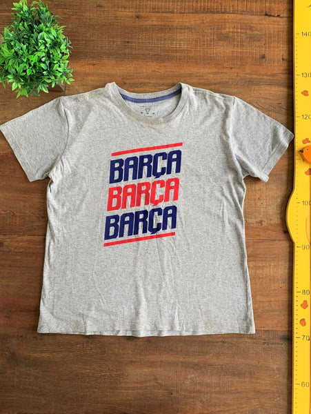 Camiseta Cinza Barcelona TAM 12 Anos
