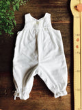 Jardineira Baby Cottons Veludo Cotelê Branco TAM Recém-Nascido