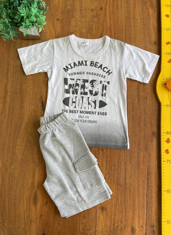 Conjunto Camiseta e Shorts Moletom Hering Kids TAM 3 Anos