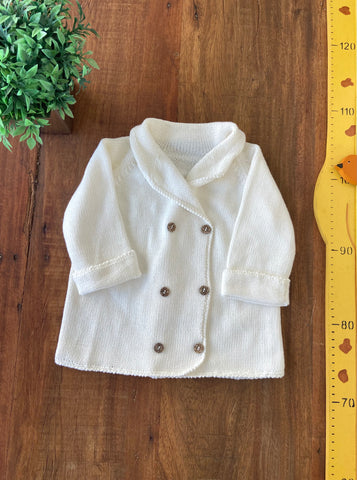 Casaco Tricot Botões Off White TAM 2 Anos