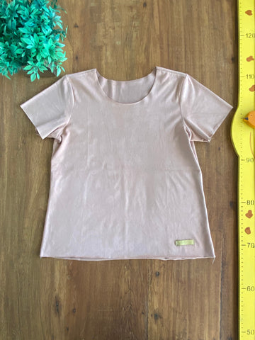 Blusa Infantil Suede Bege Andy Collection TAM 8 a 10 Anos