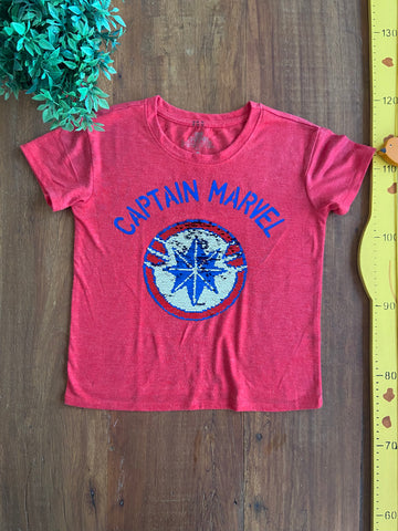 Camiseta Capitão América Brilho Marvel TAM 6 Anos