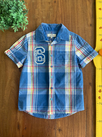 Camisa Azul Xadrez Tom Tailor TAM 6/7 Anos