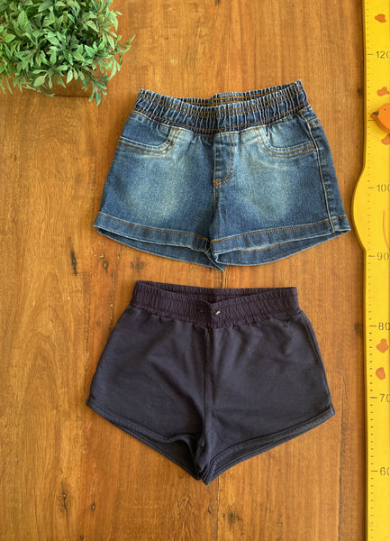 Kit 2 Shorts Azul e Jeans Hering TAM 6 Anos 28,90