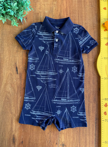 Romper Ralph Lauren Azul Barco TAM 24 Meses 74,90
