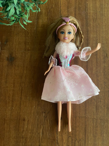 Boneca Vestido Gala Rosa TAM 27 cm